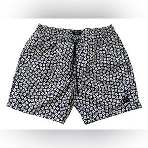 Jack Spade navy and White Floral Swim Trunks